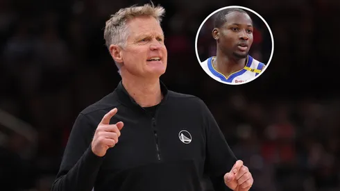 Head coach Steve Kerr of the Golden State Warriors looks on against the Chicago Bulls during the second half at the United Center.