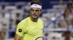 Taylor Fritz of the United States reacts against Alejandro Davidovich Fokina of Spain during the Mubadala Citi DC Open 2025.