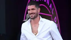 Rodrigo De Paul, Inter Miami CF new signing, enters the pitch alongside his children to be introduced as new player prior to the MLS match between Inter Miami CF and FC Cincinnati.