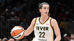 Indiana Fever star Caitlin Clark drives to the basket against the Connecticut Sun
