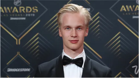 Elias Pettersson of the Vancouver Canucks arrives at the 2019 NHL Awards at the Mandalay Bay Events Center on June 19, 2019 in Las Vegas, Nevada.