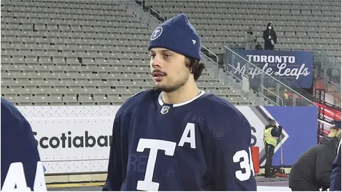 Auston Matthews at Tim Hortons Field in Hamilton, Ontario, Canada.