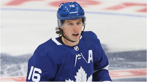 Mitch Marner addresses questions about fan scrutiny during an interview in Toronto.