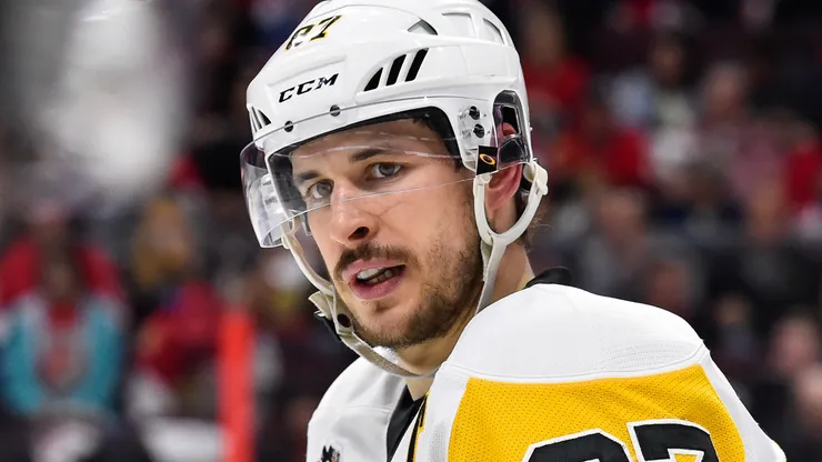 Sidney Crosby #87 of the Pittsburgh Penguins looks on against the Ottawa Senators during the 2017 NHL Stanley Cup Playoffs at Canadian Tire Centre on May 23, 2017 in Ottawa, Ontario, Canada.