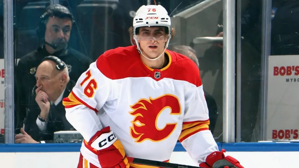 Martin Pospisil of the Flames (Photo by Bruce Bennett/Getty Images)