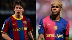 Lionel Messi during his time with Barcelona and Lamine Yamal against Real Madrid CF.