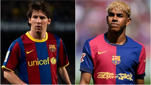 Lionel Messi during his time with Barcelona and Lamine Yamal against Real Madrid CF.