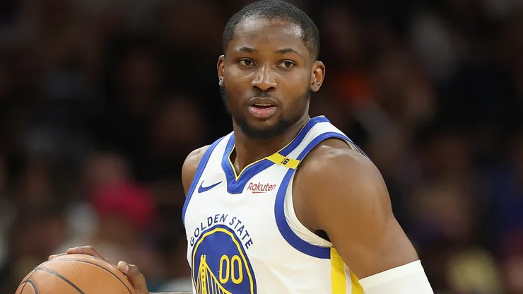 Jonathan Kuminga of the Golden State Warriors during an NBA game.