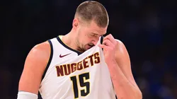 Nikola Jokic #15 of the Denver Nuggets during the first half of game seven of the Western Conference semifinals.