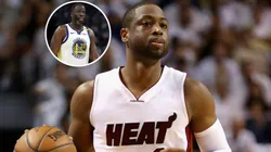 Dwyane Wade #3 of the Miami Heat and Draymond Green #23 of the Golden State Warriors.