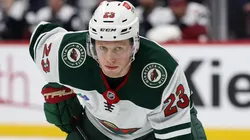 Marco Rossi #23 of the Minnesota Wild plays the Colorado Avalanche in the first period at Ball Arena on January 20, 2025 in Denver, Colorado.