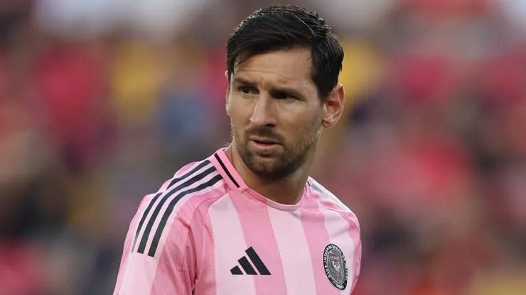 Lionel Messi #10 of Inter Miami CF looks on during the MLS match against New York Red Bulls.