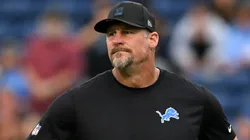 Head coach Dan Campbell of the Detroit Lions looks on prior to the 2025 Pro Football Hall of Fame Game against the Los Angeles Chargers at Tom Benson Hall of Fame Stadium on July 31, 2025 in Canton, Ohio.