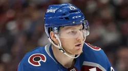 Nathan MacKinnon #29 of the Colorado Avalanche plays the New Jersey Devils in the second period at Ball Arena on February 26, 2025 in Denver, Colorado.