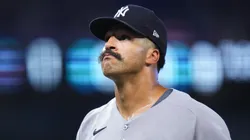 Trent Grisham reacts against the Marlins.