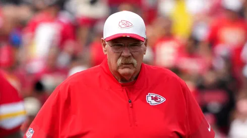 Head coach Andy Reid of the Kansas City Chiefs watches his team during training camp.