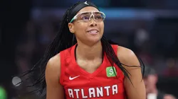Allisha Gray #15 of the Atlanta Dream competes in the Kia WNBA Skills Challenge during the 2025 AT&T WNBA All-Star weekend at Gainbridge Fieldhouse on July 18, 2025.