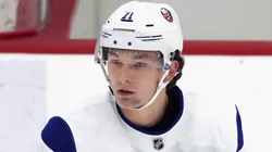 Matthew Schaefer #71 takes part in practice during the New York Islanders 2025 Development Camp at Northwell Health Ice Center at Eisenhower Park on June 30, 2025 in East Meadow, New York.