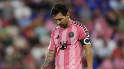 Lionel Messi of Inter Miami reacts during the MLS match against New York Red Bulls