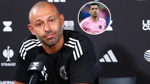 Head coach Javier Mascherano of Inter Miami and Sergio Busquets.