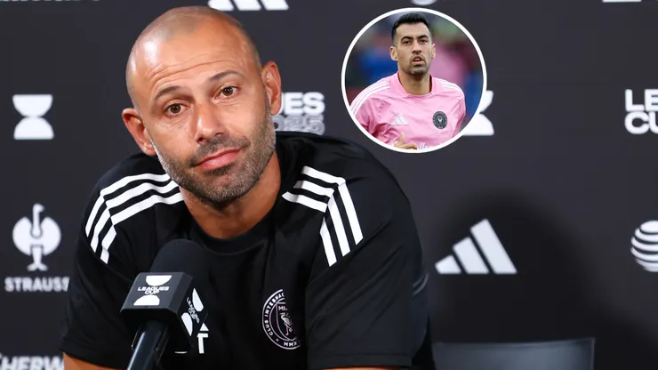 Head coach Javier Mascherano of Inter Miami and Sergio Busquets.