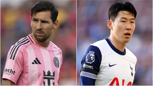Lionel Messi #10 of Inter Miami CF and Son Heung-Min #7 of Tottenham Hotspur.