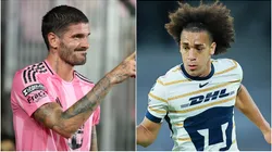 Rodrigo De Paul #7 of Inter Miami CF and Adalberto Carrasquilla of Pumas.