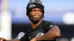 Lamar Jackson #8 of the Baltimore Ravens