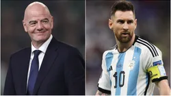 FIFA President Gianni Infantino and Lionel Messi of Argentina during the FIFA World Cup Qatar 2022.