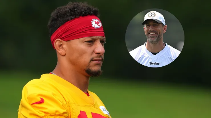 Patrick Mahomes #15 of the Kansas City Chiefs makes his way to the field before paractice at Missouri Western State University on August 03, 2025 in St Joseph, Missouri.