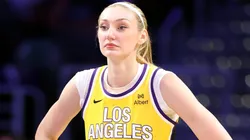 Cameron Brink #22 of the Los Angeles Sparks looks on during the second half of a game against the Indiana Fever at Crypto.com Arena on August 05, 2025.