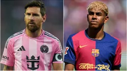 Lionel Messi #10 of Inter Miami CF and Lamine Yamal #10 of Barcelona.