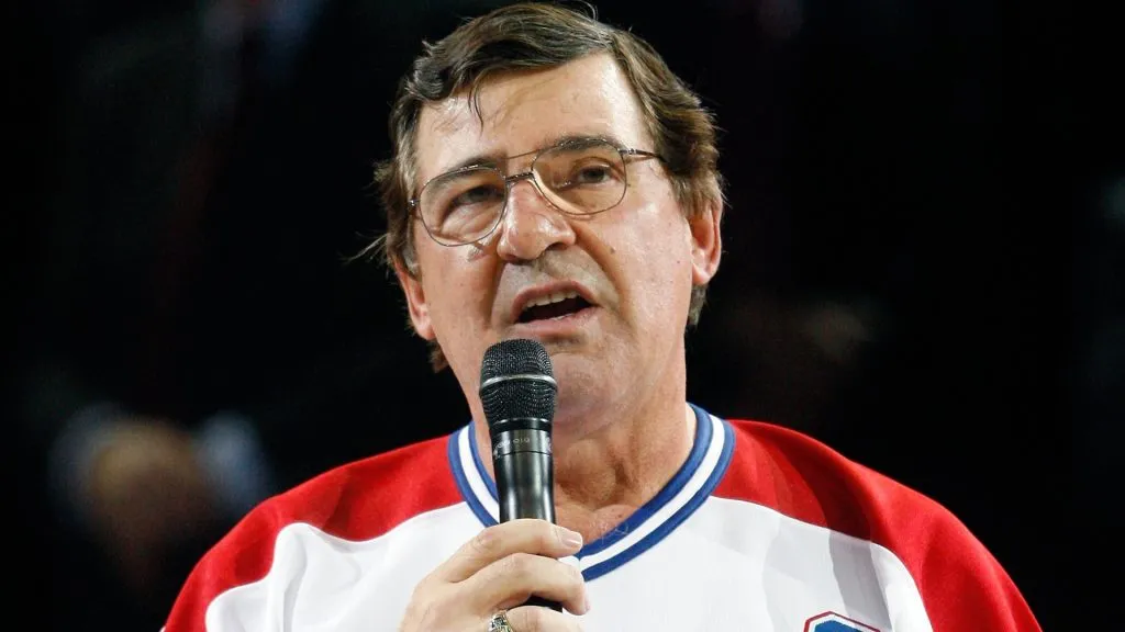 Serge Savard speaks to fans during the Centennial Celebration ceremonies prior to the NHL game between the Montreal Canadiens and Boston Bruins on December 4, 2009. (Source: Richard Wolowicz/Getty Images)