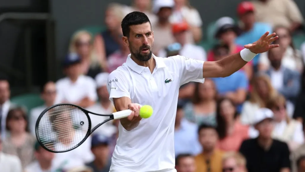 Novak Djokovic during 2025 Wimbledon (Getty Images)
