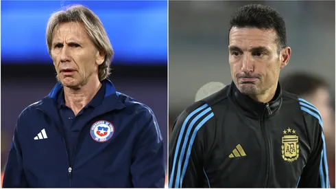 Ricardo Gareca, head coach of Chile, and Lionel Scaloni, head coach of Argentina.