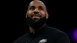 LeBron James #23 of the Los Angeles Lakers looks on before the game against the New Orleans Pelicans at Crypto.com Arena.