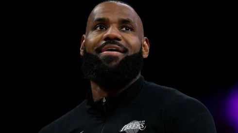 LeBron James #23 of the Los Angeles Lakers looks on before the game against the New Orleans Pelicans at Crypto.com Arena.