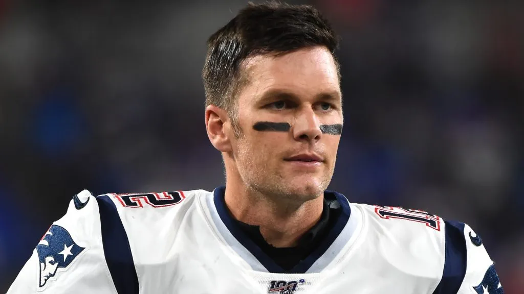 Quarterback Tom Brady #12 of the New England Patriots looks on before playing against the Baltimore Ravens at M&T Bank Stadium on November 3, 2019. (Source: Will Newton/Getty Images)