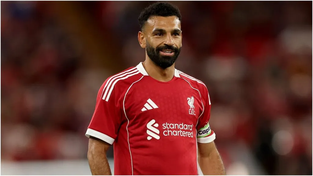 Mohamed Salah playing for Liverpool