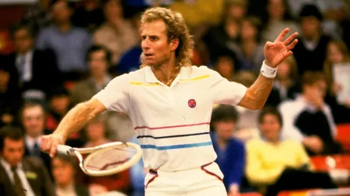 Vitas Gerulaitis of the USA in action during a match.