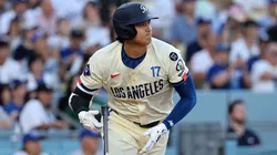 Shohei Ohtani #17 of the Los Angeles Dodgers hits against starting pitcher Chris Bassitt #40 of the Toronto Blue Jays.