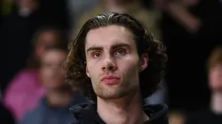 Josh Giddey watches the match between Australian Boomers and University Of Colorado Buffaloes at Gold Coast Sports and Leisure Centre