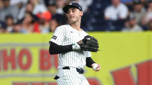 Cody Bellinger #35 of the New York Yankees in action during the game against the Houston Astros.