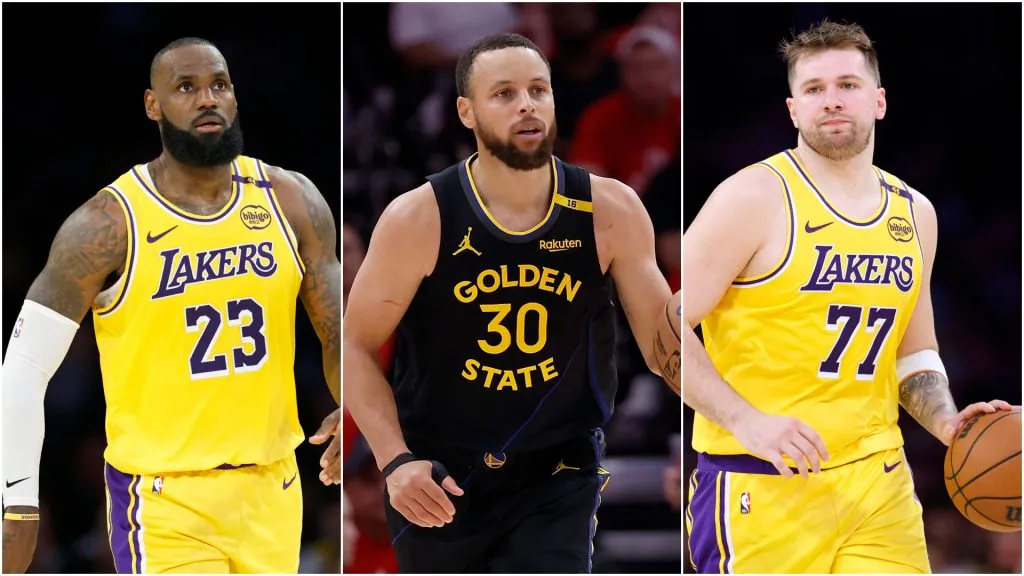 NBA stars LeBron James, Stephen Curry and Luka Doncic