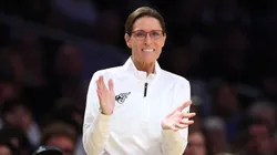 Stephanie White of the Indiana Fever during the first half of a game against the Los Angeles Sparks