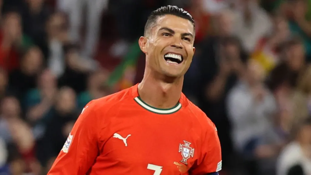 Cristiano Ronaldo of Portugal reacts during the UEFA Nations League 2025 semifinal match between Germany and Portugal at Munich Football Arena on June 04, 2025. (Source: Alex Grimm/Getty Images)