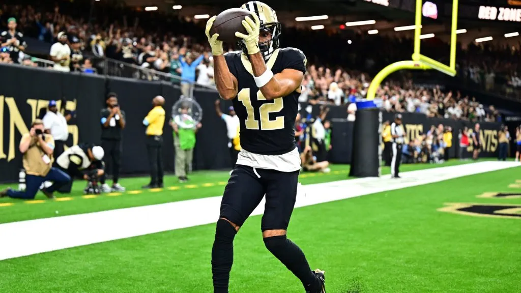 Chris Olave #12 of the New Orleans Saints