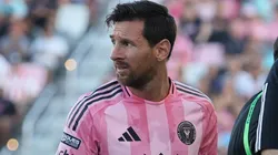Lionel Messi #10 of Inter Miami CF looks dejected as he leaves the pitch with a injury during the Leagues Cup.