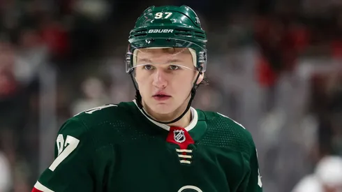 Kirill Kaprizov #97 of the Minnesota Wild at Xcel Energy Center in Saint Paul, Minnesota.