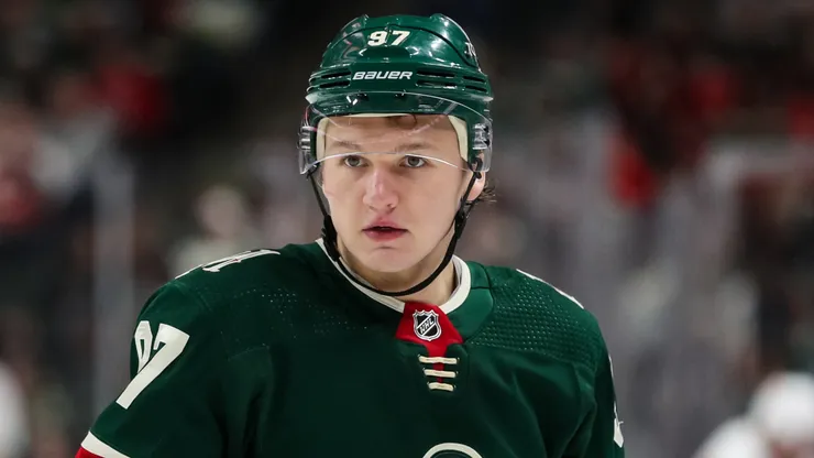 Kirill Kaprizov #97 of the Minnesota Wild at Xcel Energy Center in Saint Paul, Minnesota.